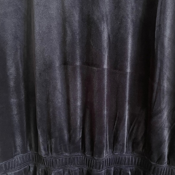 Anthropologie Velvet Jumpsuit Saturday Sunday Navy Blue Stretch V Neck. Pull On. - Picture 10 of 11